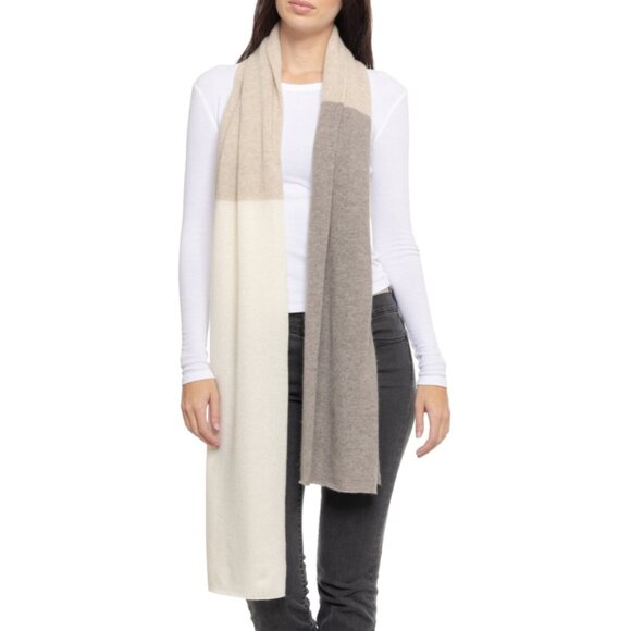 Tahari Accessories - NWT TAHARI 100% 2-PLY Cashmere Scarf Tricolor 23.5” X 79”